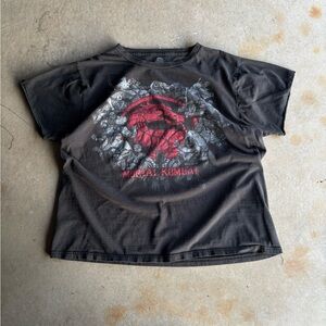 Mortal Kombat Logo Black Graphic Tee - Red Accent